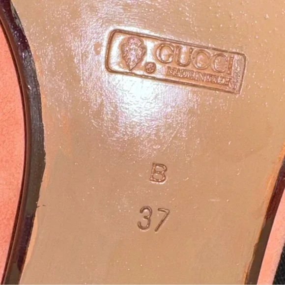 VTG GUCCI Pastel Pink Gold Tone Horsebit Suede Soft Loafers 37 7
